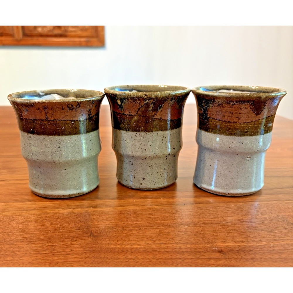 3 Studio Art Pottery Stoneware Mug Hand Thrown Cup - Picture 4 of 9